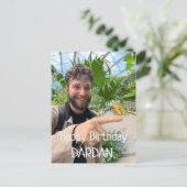 Happy Birthday Custom Foto Card Postkarte (Stehend Vorderseite)