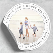 Happy Birthday Custom Foto Classic Round Sticker