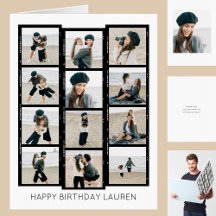 Happy Birthday Custom Foto Film Strip Big Card