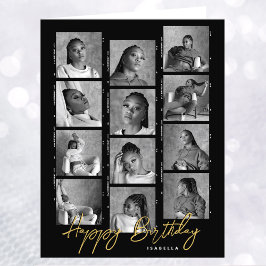 Happy Birthday Custom Foto Film Strip Black Big Karte