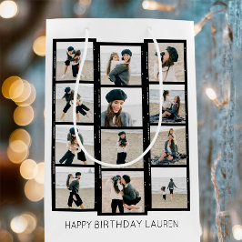 Happy Birthday Custom Foto Film Strip Weiß Mittlere Geschenktüte