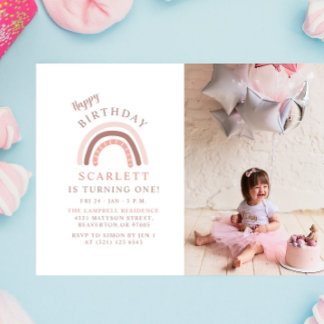 Happy Birthday Custom Foto Little Girls Party Einladung