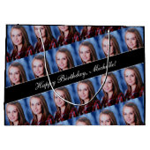 Happy Birthday Custom Foto Text Personalisiert Große Geschenktüte (Rückseite)