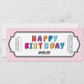 Happy Birthday Custom Geschenkgutschein (Rückseite)