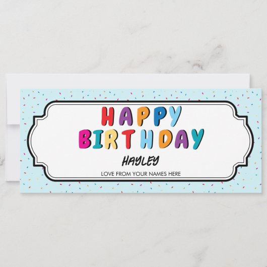 Happy Birthday Custom Geschenkgutschein (Vorderseite)