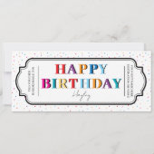 Happy Birthday Custom Geschenkgutschein (Rückseite)