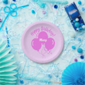 Happy Birthday Custom Hot Pink Balloons Pappteller (Party)