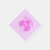 Happy Birthday Custom Hot Pink Balloons Serviette (Ecke)