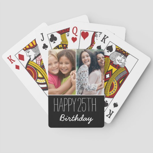 Happy Birthday Custom Jahr 2 Foto Personalisiert Spielkarten (Rückseite)