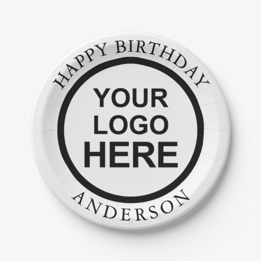 Happy Birthday Custom Logo Paper Plate Pappteller (Vorderseite)
