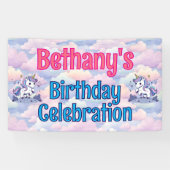 Happy Birthday Custom Magical Unicorn Banner (Horizontal)