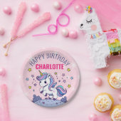 Happy Birthday Custom Magical Unicorn Pappteller (Party)
