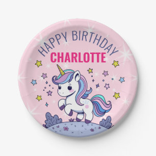 Happy Birthday Custom Magical Unicorn Pappteller