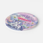 Happy Birthday Custom Magical Unicorn Pappteller (Schrägansicht)