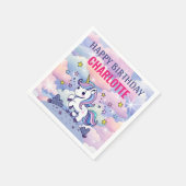 Happy Birthday Custom Magical Unicorn Serviette (Ecke)