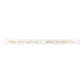 Happy Birthday Custom Name Gold Script Satinband (Vorderseite)
