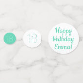 Happy Birthday - Custom Personalisiert Aquamarin & Konfetti (Rückseiten)