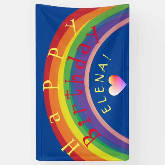 "Happy Birthday!"Custom Rainbow Banner (Vertikal)