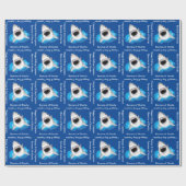 Happy Birthday Custom Shark Jaws Funny Geschenkpapier (Flach)