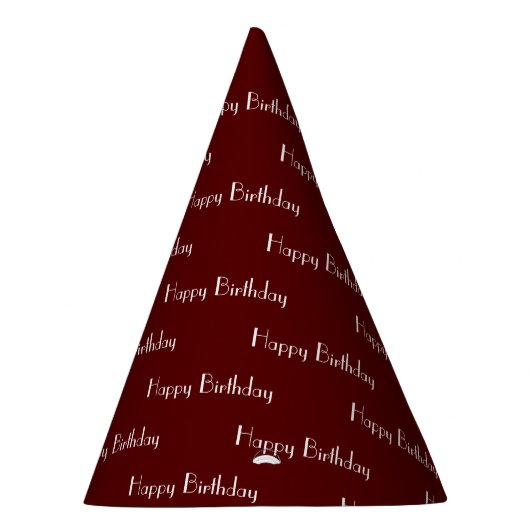 Happy Birthday Custom Text Pattern Maroon Partyhütchen (Rechts)