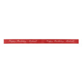 Happy Birthday Custom Text Red Chic Satinband (Vorderseite)