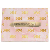 Happy Birthday Custom Text Trend Personalisiert Große Geschenktüte (Vorderseite)