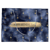Happy Birthday Custom Text Trend Personalisiert Große Geschenktüte (Rückseite)
