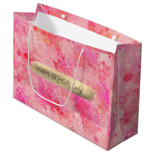 Happy Birthday Custom Text Trend Personalisiert Große Geschenktüte