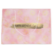 Happy Birthday Custom Text Trend Personalisiert Große Geschenktüte (Vorderseite)