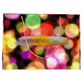 Happy Birthday Custom Text Trend Personalisiert Große Geschenktüte (Rückseite)