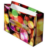 Happy Birthday Custom Text Trend Personalisiert Große Geschenktüte (Vorderseite Schrägansicht)