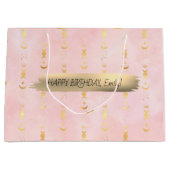 Happy Birthday Custom Text Trend Personalisiert Große Geschenktüte (Vorderseite)