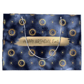 Happy Birthday Custom Text Trend Personalisiert Große Geschenktüte (Rückseite)