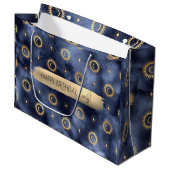 Happy Birthday Custom Text Trend Personalisiert Große Geschenktüte (Vorderseite Schrägansicht)