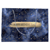 Happy Birthday Custom Text Trend Personalisiert Große Geschenktüte (Rückseite)