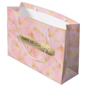 Happy Birthday Custom Text Trend Personalisiert Große Geschenktüte