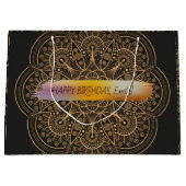 Happy Birthday Custom Text trendy Personalisiert L Große Geschenktüte (Vorderseite)