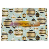 Happy Birthday Custom Text trendy Personalisiert L Große Geschenktüte (Vorderseite)