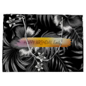 Happy Birthday Custom Text trendy Personalisiert L Große Geschenktüte (Rückseite)