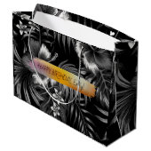 Happy Birthday Custom Text trendy Personalisiert L Große Geschenktüte (Rückseite Schrägansicht)
