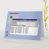 Happy Birthday Custom Text Windows 95 Computer Karte (Gelbe Blume)