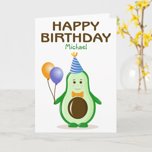 Happy Birthday, Custom Vegan Birthday Card Karte (Gelbe Blume)