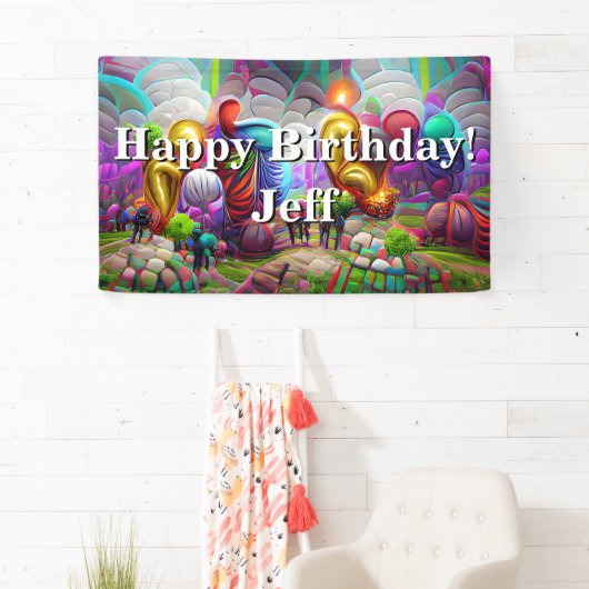 Happy Birthday Custom Vinyl Banner, 3' x 5' Banner (Insitu)