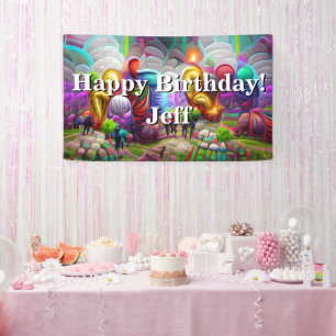 Happy Birthday Custom Vinyl Banner, 3' x 5' Banner