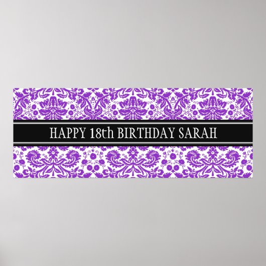 Happy Birthday Custom Year Name Banner Poster (Vorne)