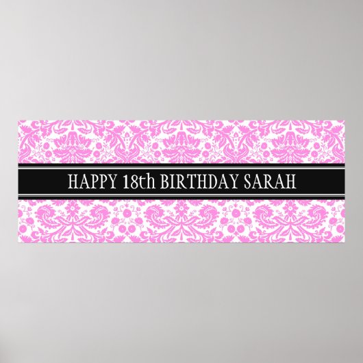 Happy Birthday Custom Year Name Banner Poster (Vorne)