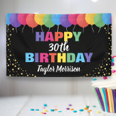 Happy Birthday Custom Year Name farbenfrohe Ballon Banner