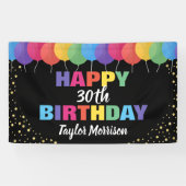 Happy Birthday Custom Year Name farbenfrohe Ballon Banner (Horizontal)