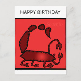 Happy Birthday Custom Zodiac Sign Scorpio Postkart Postkarte