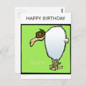 Happy Birthday Custom Zodiac Signs Aries Postcard Postkarte (Vorne/Hinten)
